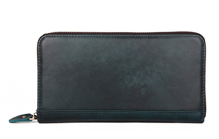 Autumn New Multi-Card Long Leather Wallet Unisex Rfid Shielding Card Case Leather Wallet