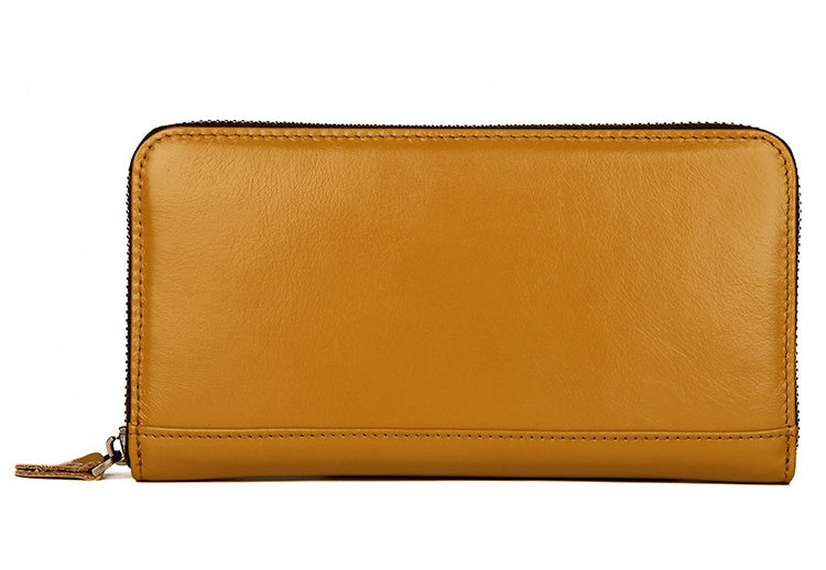Autumn New Multi-Card Long Leather Wallet Unisex Rfid Shielding Card Case Leather Wallet