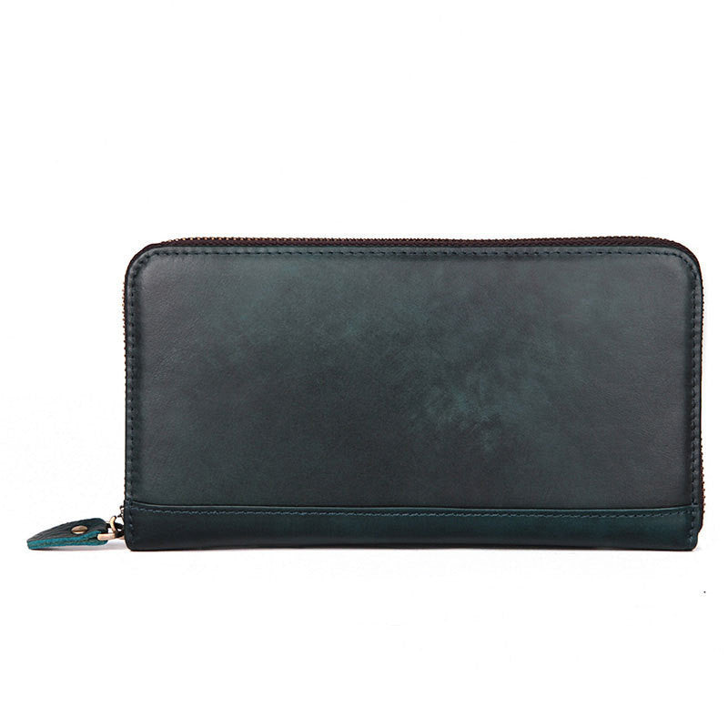 Autumn New Multi-Card Long Leather Wallet Unisex Rfid Shielding Card Case Leather Wallet