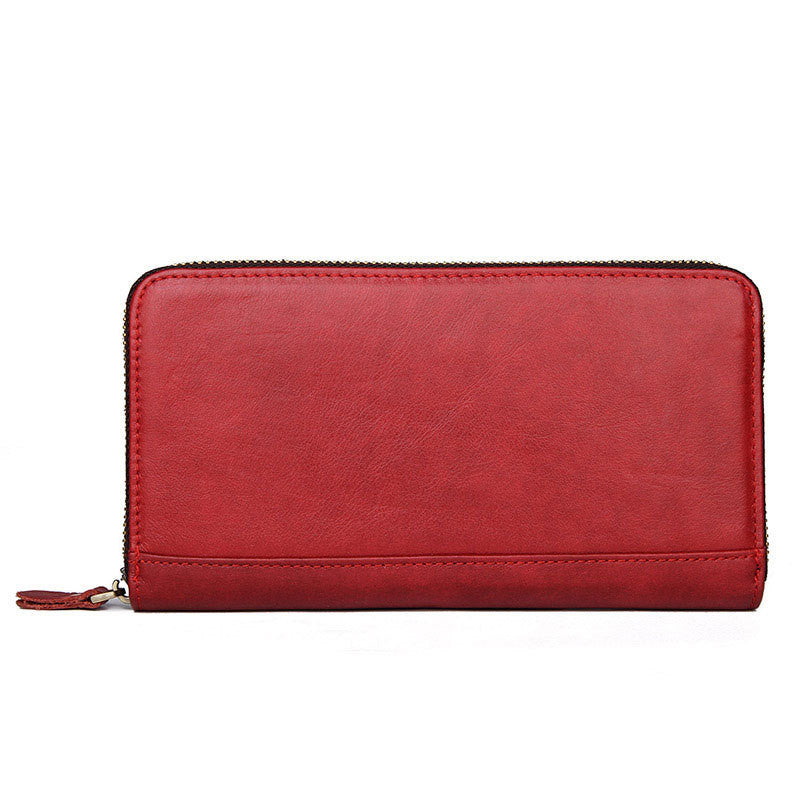 Autumn New Multi-Card Long Leather Wallet Unisex Rfid Shielding Card Case Leather Wallet