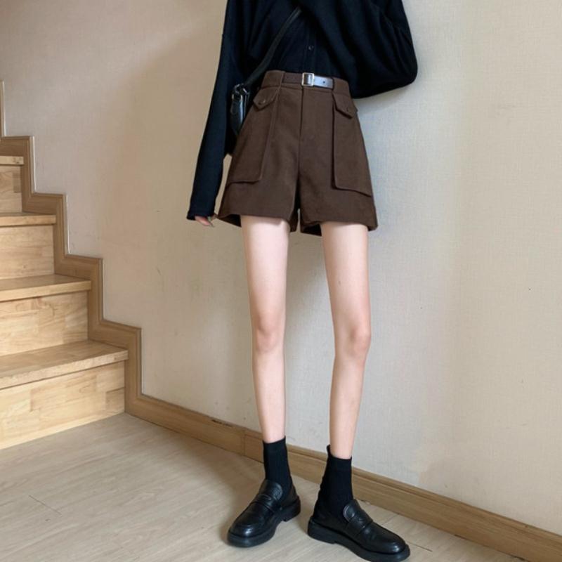 Net Red Super Hot Water Wash All-match High-waisted Wide-leg Pants Women Casual Shorts