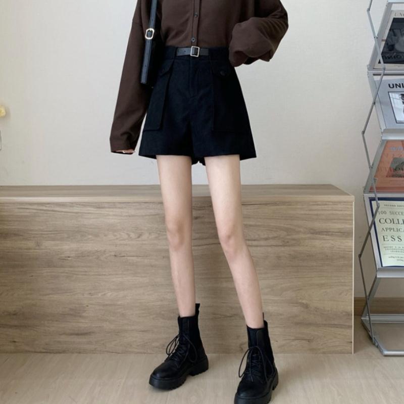 Net Red Super Hot Water Wash All-match High-waisted Wide-leg Pants Women Casual Shorts