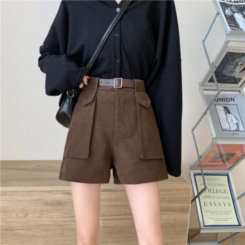 Net Red Super Hot Water Wash All-match High-waisted Wide-leg Pants Women Casual Shorts
