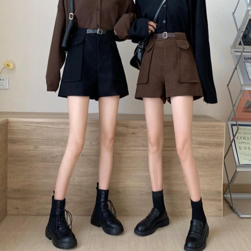 Net Red Super Hot Water Wash All-match High-waisted Wide-leg Pants Women Casual Shorts