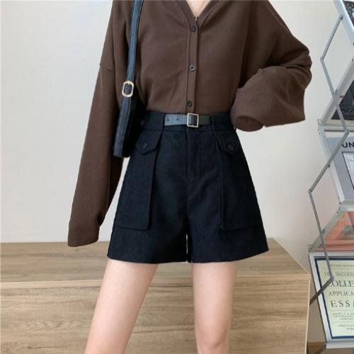 Net Red Super Hot Water Wash All-match High-waisted Wide-leg Pants Women Casual Shorts
