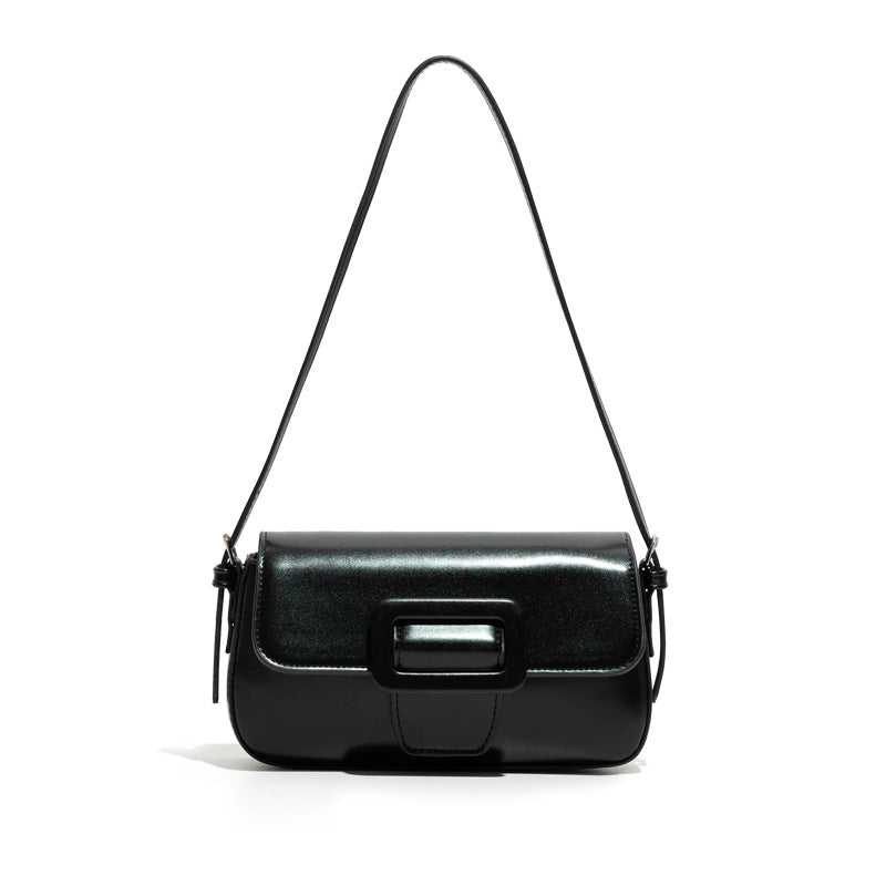 Polly Bag Female Solid Color Underarm Bag Retro Single Shoulder Baguette