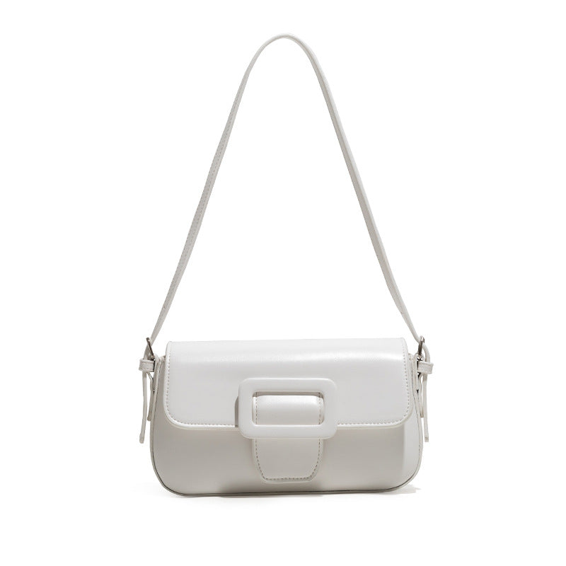 Polly Bag Female Solid Color Underarm Bag Retro Single Shoulder Baguette