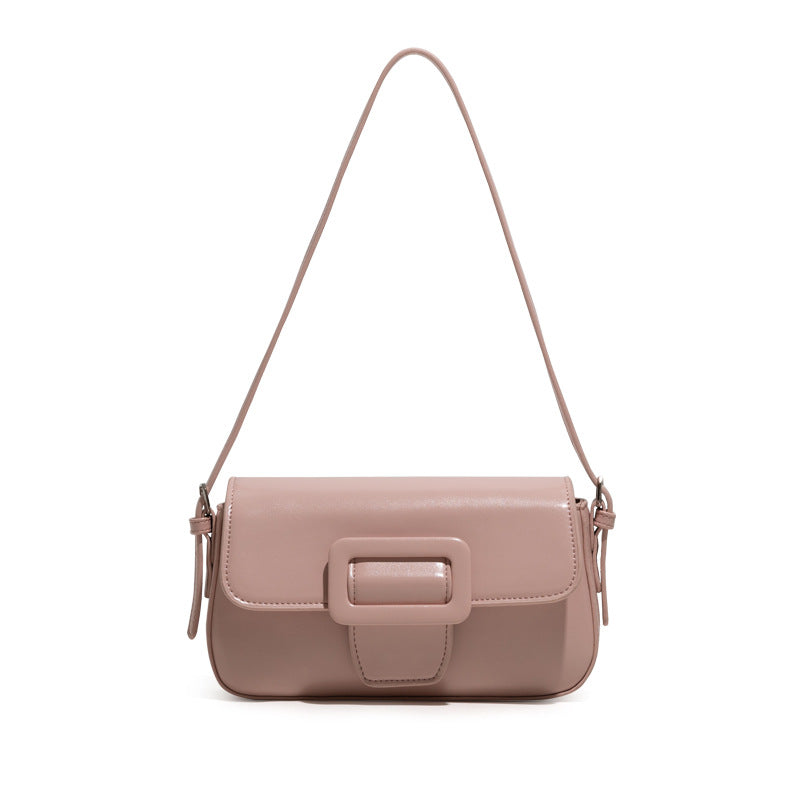 Polly Bag Female Solid Color Underarm Bag Retro Single Shoulder Baguette