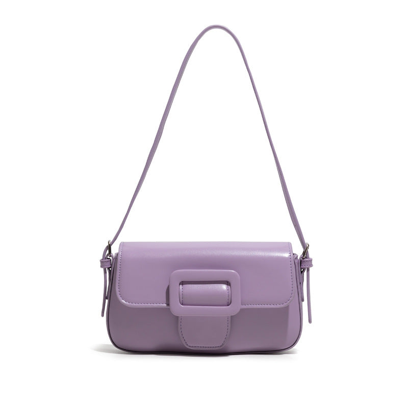 Polly Bag Female Solid Color Underarm Bag Retro Single Shoulder Baguette