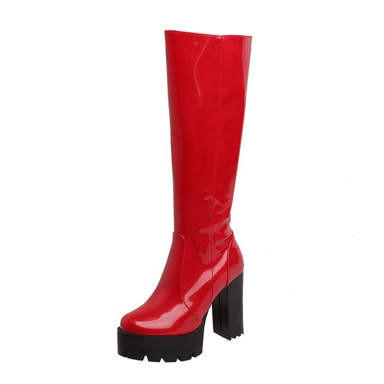 Round Head Thin Thick Heel Boots Winter
