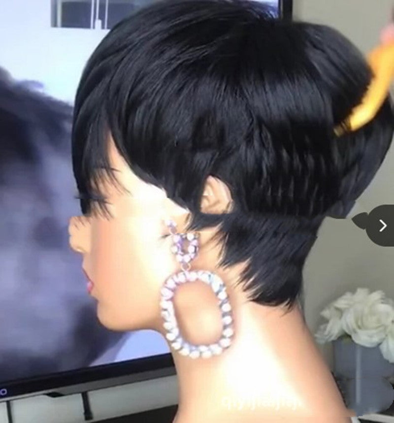 Short Hair Fluffy Black Headgear