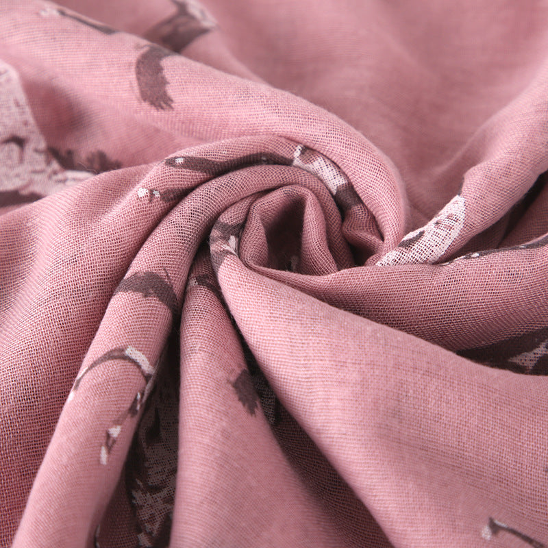 Warm Cotton-Polyester Shawl Travel Sunscreen Long Towel