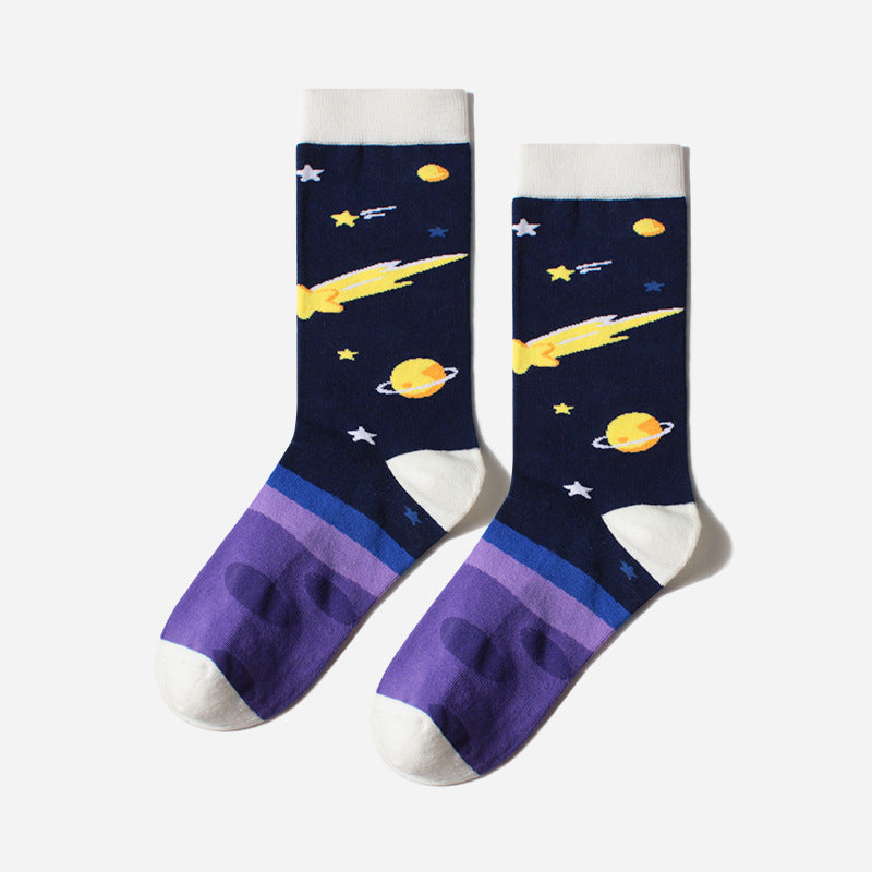 In-tube Socks Outer Space Series Cotton Socks