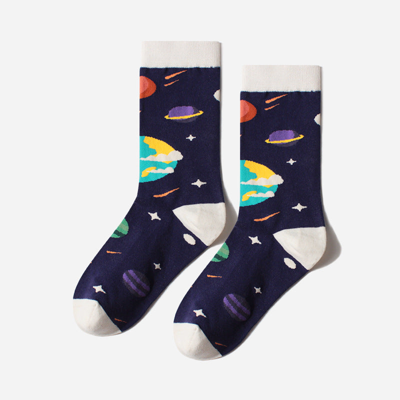 In-tube Socks Outer Space Series Cotton Socks
