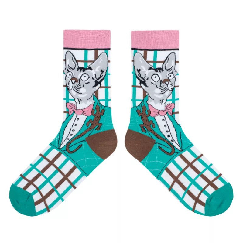 Sweet Cute Cartoon Socks Ladies Mid-tube Men's And Women's Trendy Socks