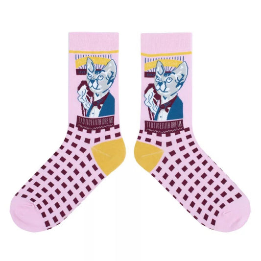 Sweet Cute Cartoon Socks Ladies Mid-tube Men's And Women's Trendy Socks