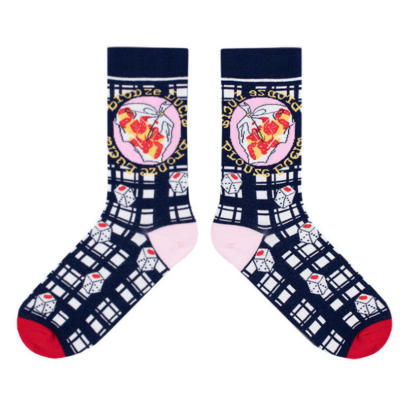 Sweet Cute Cartoon Socks Ladies Mid-tube Men's And Women's Trendy Socks
