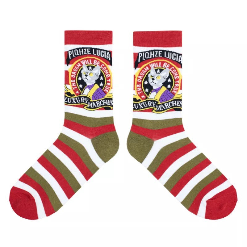 Sweet Cute Cartoon Socks Ladies Mid-tube Men's And Women's Trendy Socks