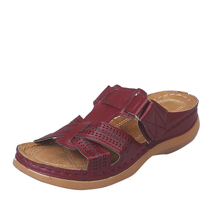 New Solid Color Platform Cross Towing Ladies Shoes Sandals
