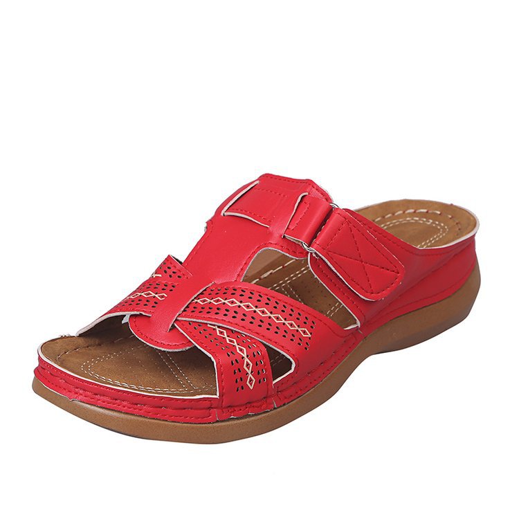 New Solid Color Platform Cross Towing Ladies Shoes Sandals