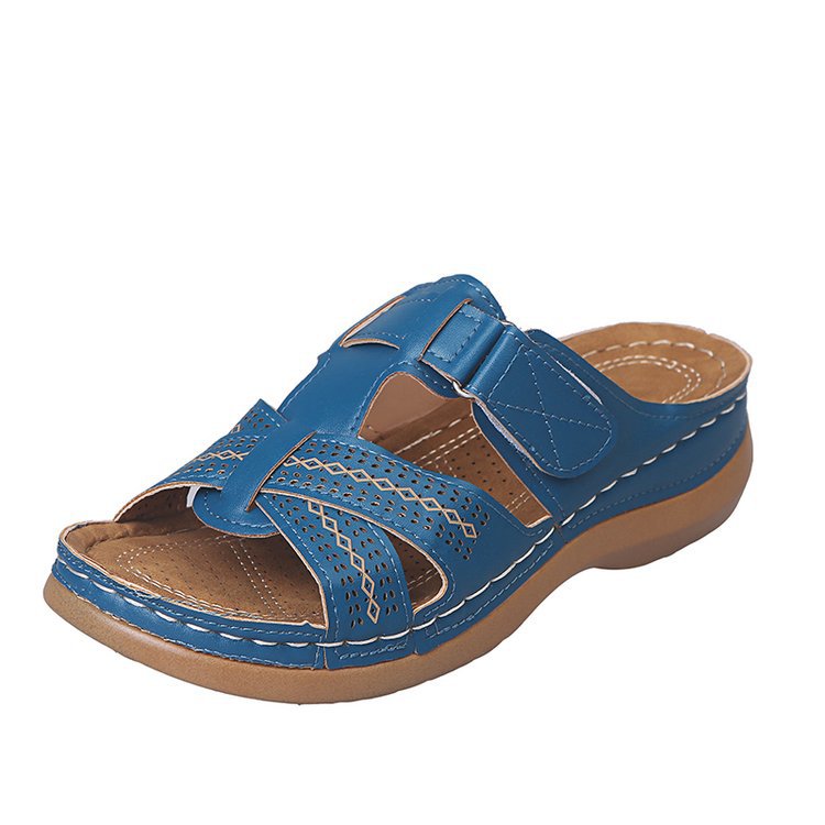 New Solid Color Platform Cross Towing Ladies Shoes Sandals