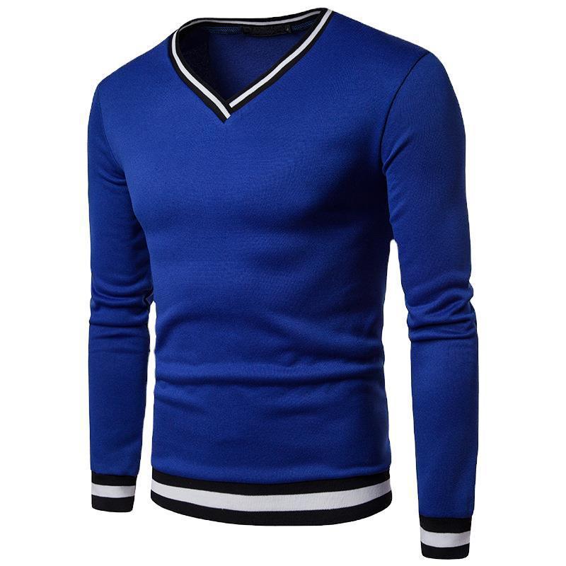 Men's Spring And Autumn Black And White Color Matching Luokou Casual Sweater