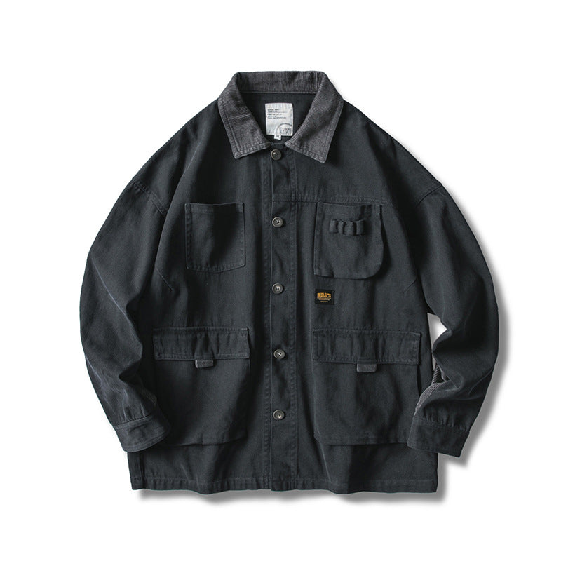 Men's Corduroy Collar Loose Workwear Jacket