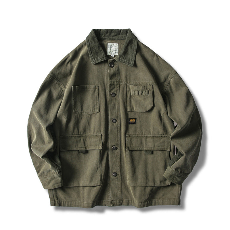 Men's Corduroy Collar Loose Workwear Jacket