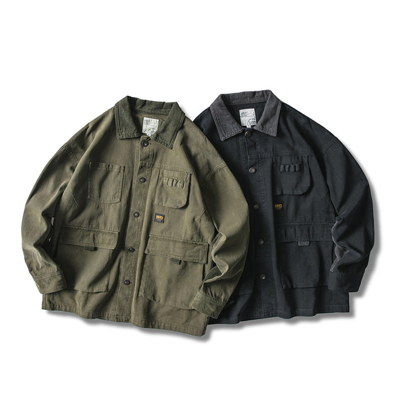 Men's Corduroy Collar Loose Workwear Jacket