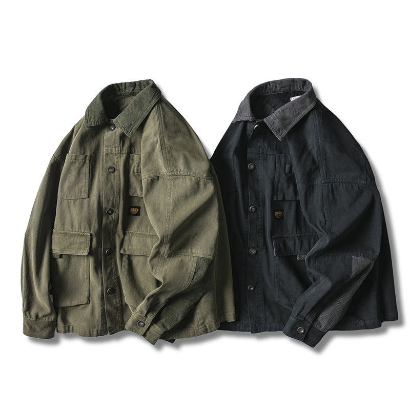 Men's Corduroy Collar Loose Workwear Jacket