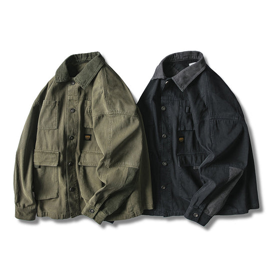 Men's Corduroy Collar Loose Workwear Jacket