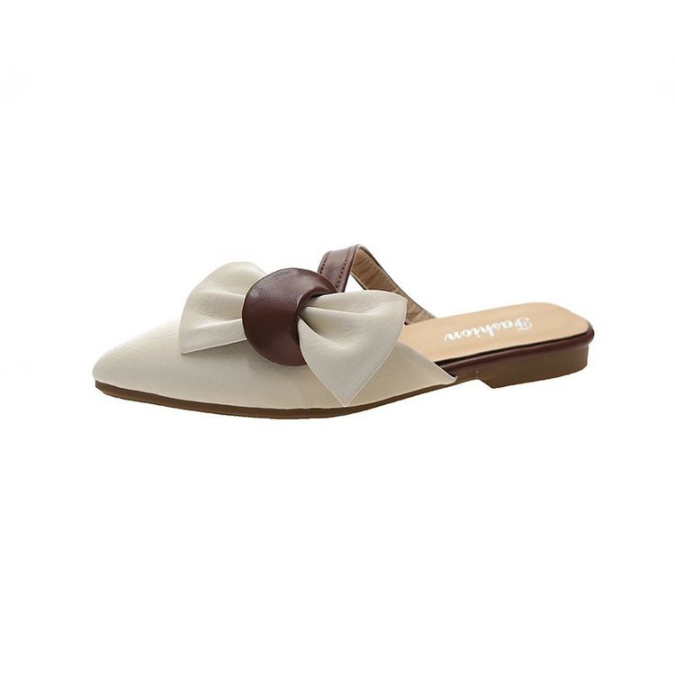 Spring New Women'S Korean Style Pointed Flat Bottom Women'S Half Slippers