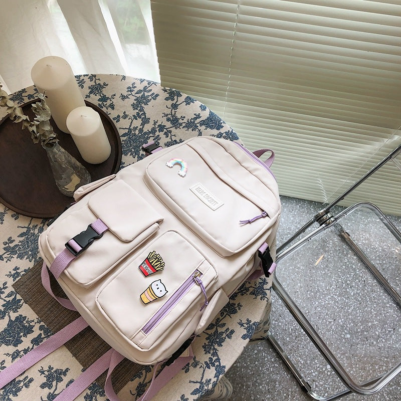 Ins College Style Girl Backpack Japanese Harajuku Vintage Student Schoolbag Female Travel Backpack