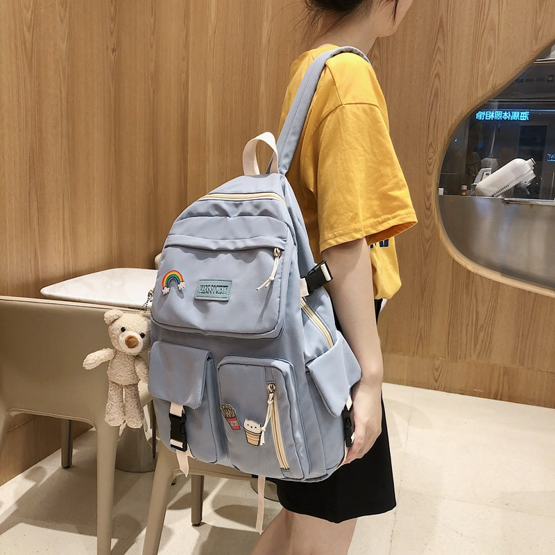 Ins College Style Girl Backpack Japanese Harajuku Vintage Student Schoolbag Female Travel Backpack