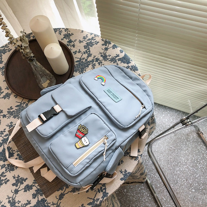 Ins College Style Girl Backpack Japanese Harajuku Vintage Student Schoolbag Female Travel Backpack