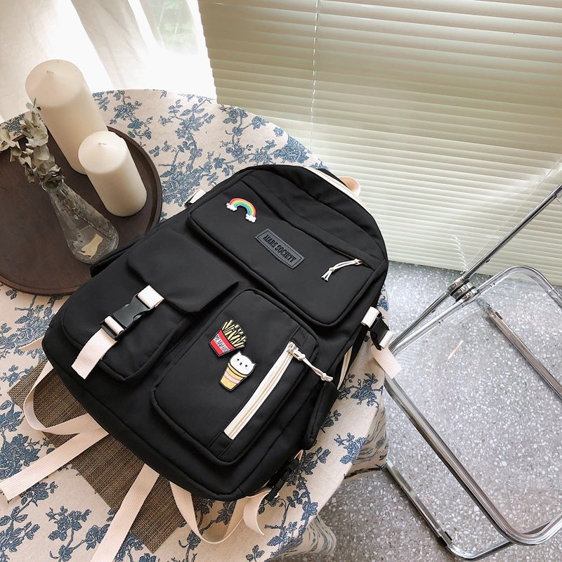 Ins College Style Girl Backpack Japanese Harajuku Vintage Student Schoolbag Female Travel Backpack