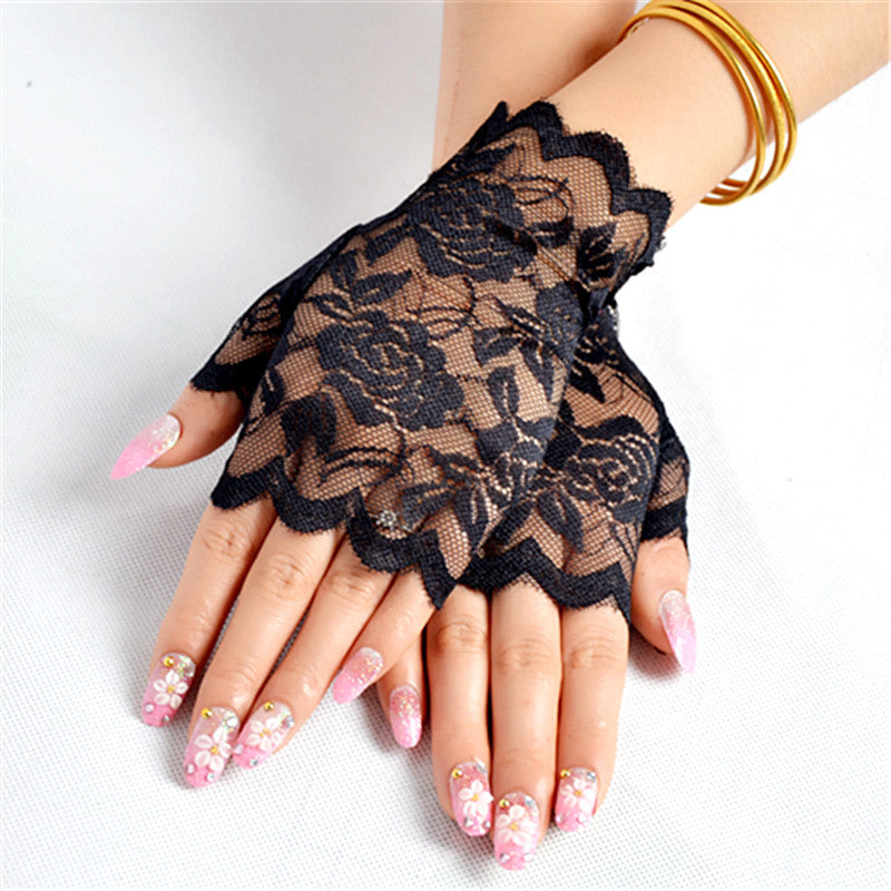 Ladies Driving UV Half-finger Scar Cover Gloves