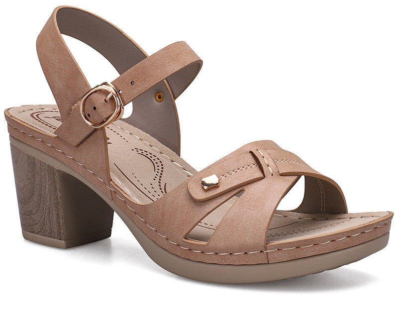 Bohemian Thick Heel Stitched Comfortable Women'S Sandals