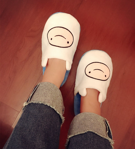 Adventure Time With Finn And Jake Plush Slippers Abao Old Leather Bag Root Cotton Drag Home Slippers Children's Gifts Adventure Time Surrounding