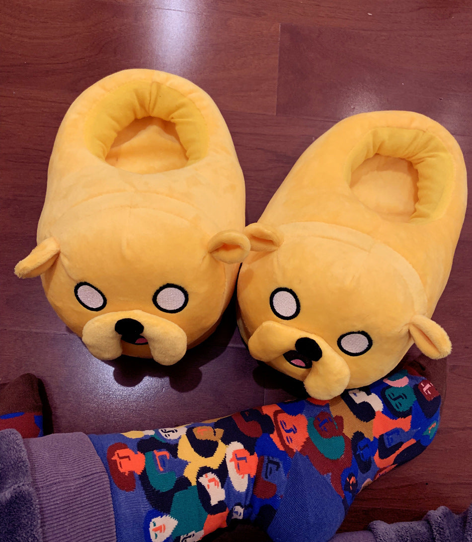 Adventure Time With Finn And Jake Plush Slippers Abao Old Leather Bag Root Cotton Drag Home Slippers Children's Gifts Adventure Time Surrounding