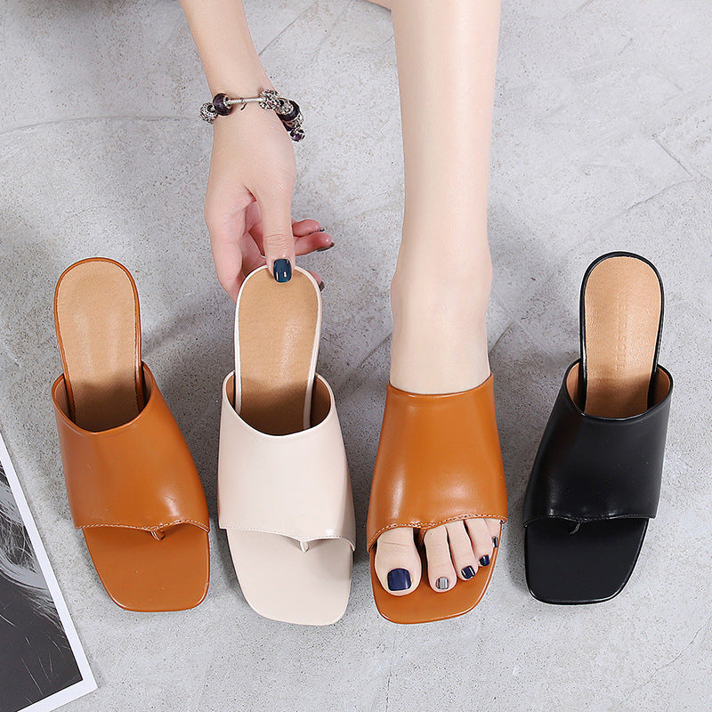 Daily Black Split Toe Stiletto Low Heel Solid Color Set Foot Rhinestone Adult European And American Font