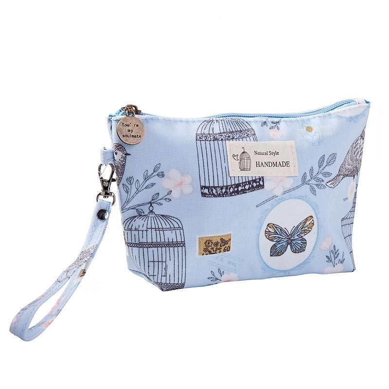 Portable Printed Waterproof Cloth Cosmetic Bag Travel Lady Zipper Hand Washing Bag