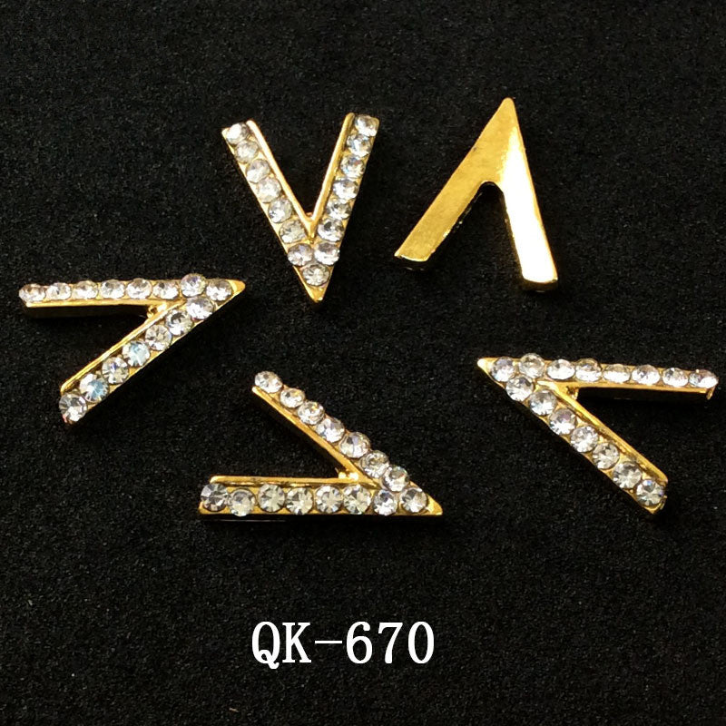 Sommerfugl Hule Trekant Vanddråbe Perle Farverig Diamant Metal Neglekunst