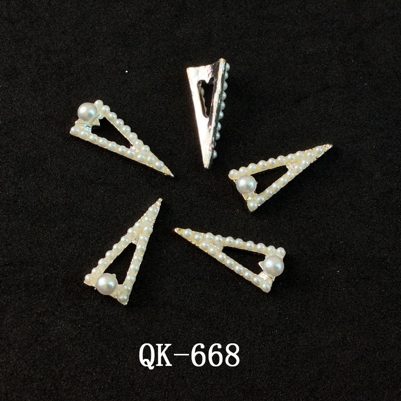 Sommerfugl Hule Trekant Vanddråbe Perle Farverig Diamant Metal Neglekunst