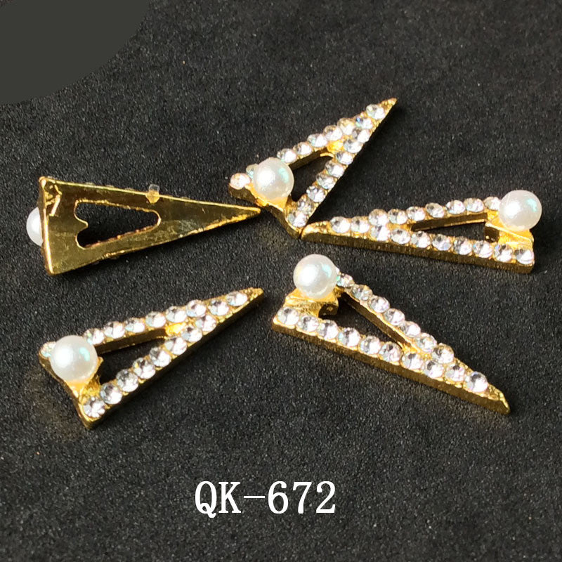 Sommerfugl Hule Trekant Vanddråbe Perle Farverig Diamant Metal Neglekunst