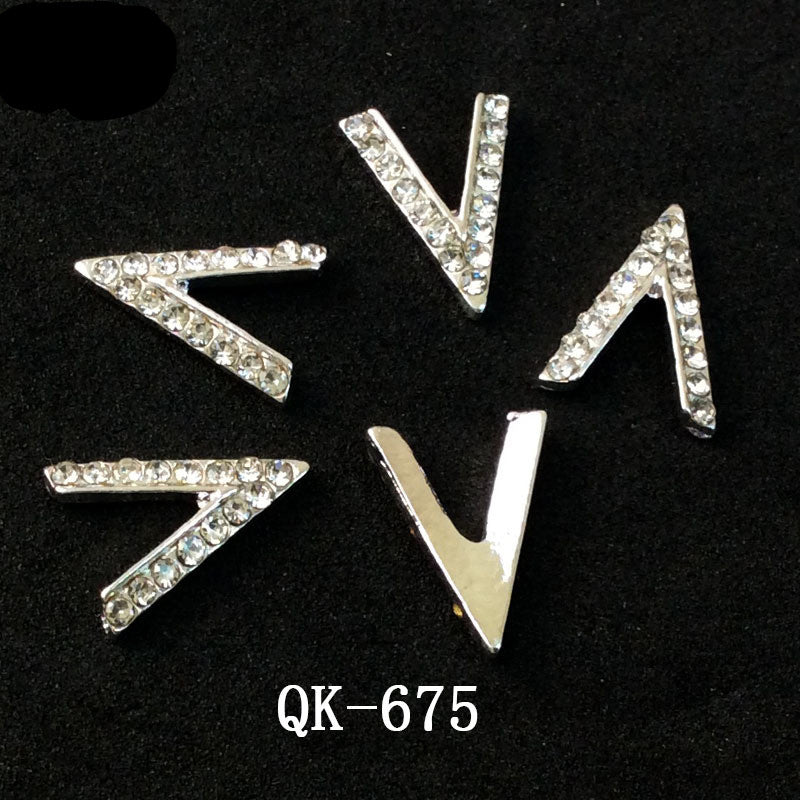 Sommerfugl Hule Trekant Vanddråbe Perle Farverig Diamant Metal Neglekunst