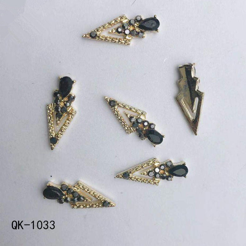 Sommerfugl Hule Trekant Vanddråbe Perle Farverig Diamant Metal Neglekunst