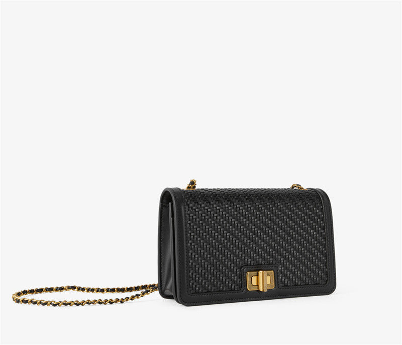 Ladies Stitching Chain Flap Shoulder Bag
