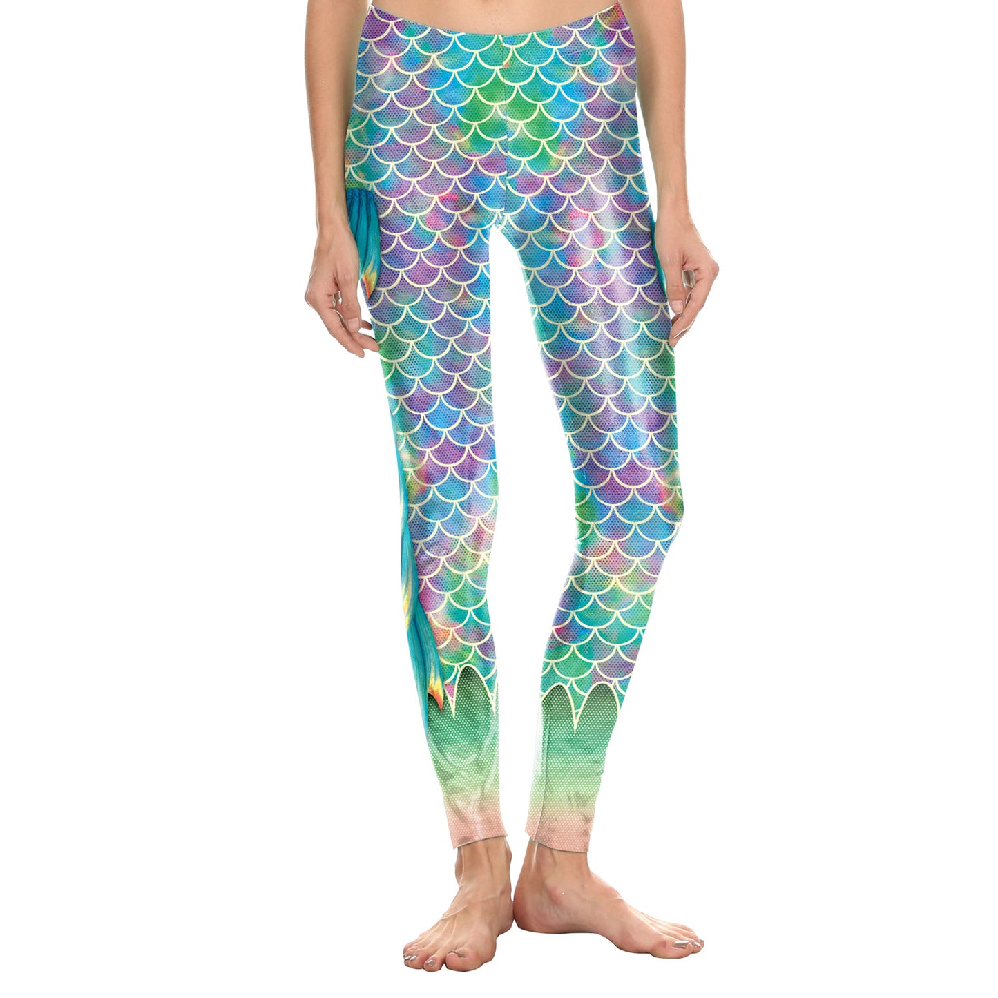 Summer Fish Scale Nine-point Leggings