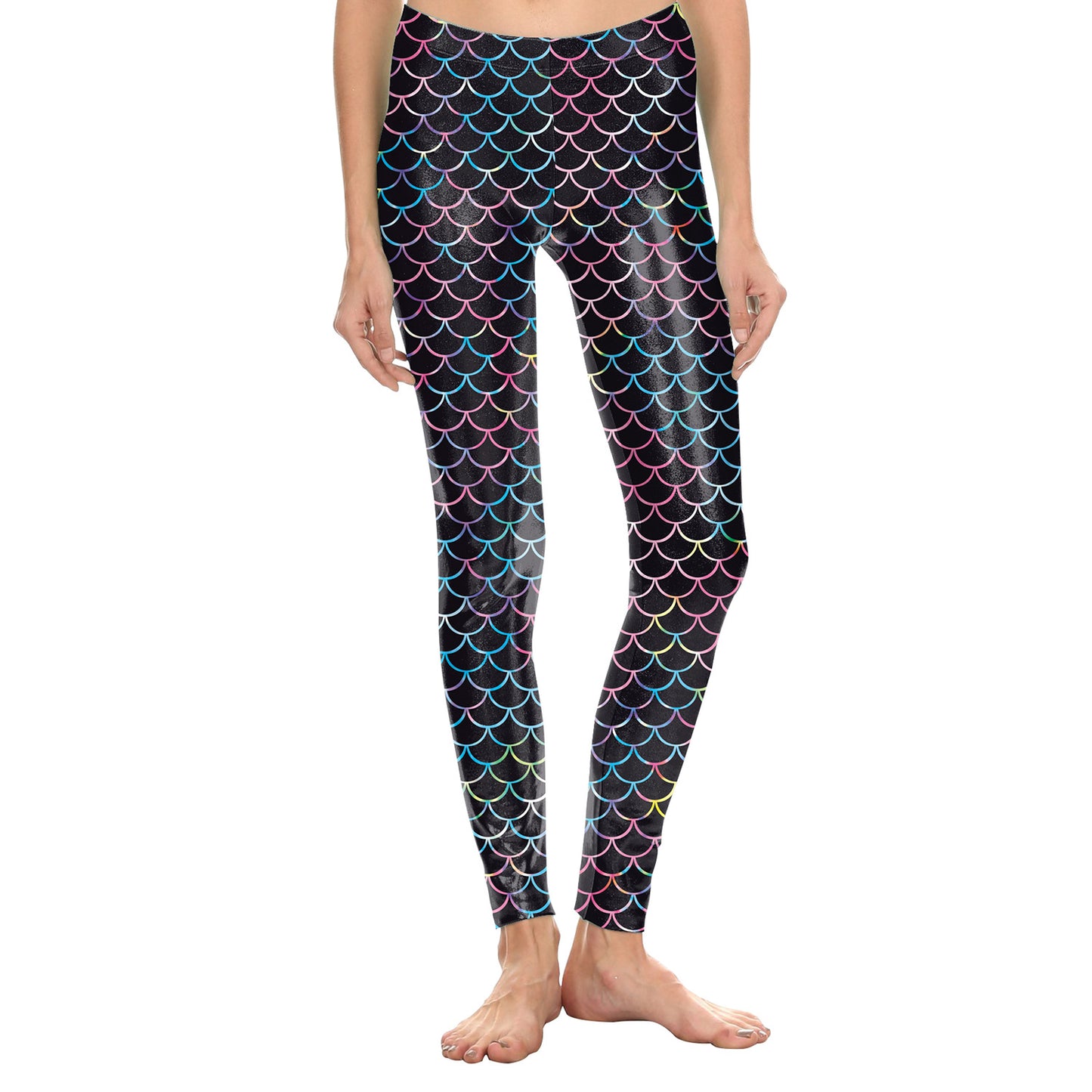Summer Fish Scale Nine-point Leggings